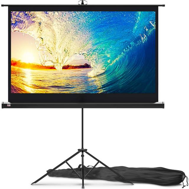 Projector Screen with Stand 60 inch - Indoor and Outdoor Projection Screen for Movie or Office Presentation - 16:9 HD Premium Wrinkle-Free Tripod Scre