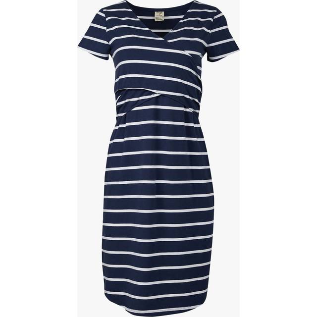 Frugi Ona Breton Strip Wrap Maternity & Nursing Dress, Indigo