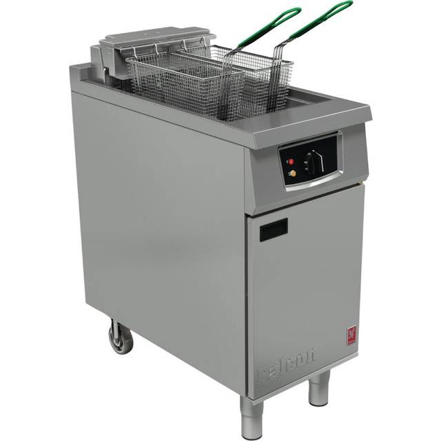 Falcon 400 Series Single Pan Twin Basket Electric Fryer with Filtration & Fryer Angel