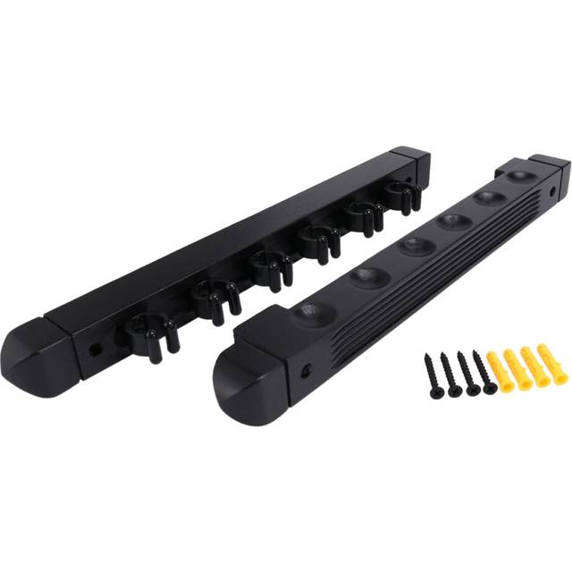 Wall Mounted Hardwood Billiard Cue Rack Pool Cue Rack 6 Clips Billiard Holder Bracket Accessories,Black