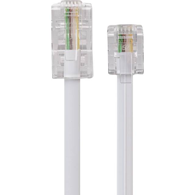 Maplin RJ11 Connector to RJ45 Plug Telephone Lead - White, 1m