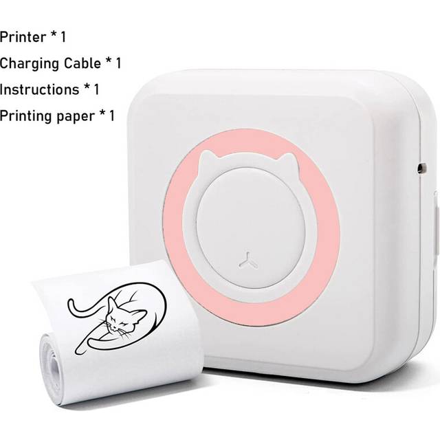 (pink) 1pc Mini Printer Portable Pocket Printer Inkless Photo Printer For Wireless Printer For IOS/Android Smartphone