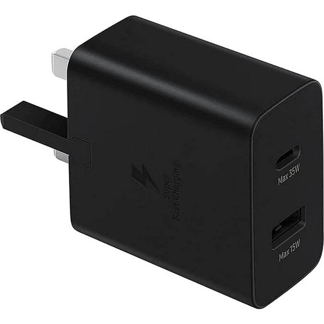 Samsung 35W PD Power Adapter Duo 1 x USB C & 1 x USB A Black UK Plug