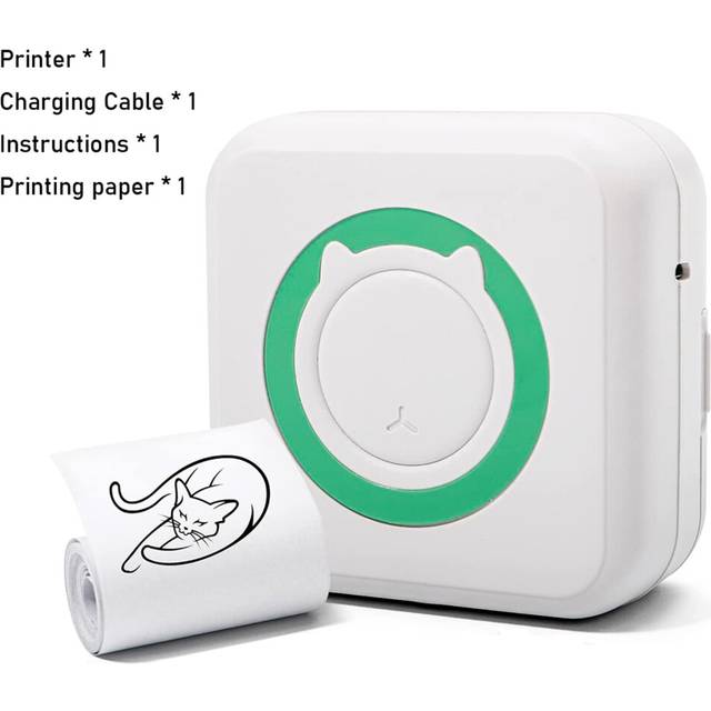 (Green) 1pc Mini Printer Portable Pocket Printer Inkless Photo Printer For Wireless Printer For IOS/Android Smartphone