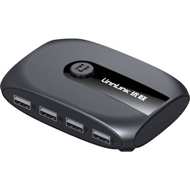 Unnlink 2 Ports KVM USB Switch with Extender USB 2.0 X4 Keyboard Mouse Printer U Disk for 2 PCs Computer Laptop USB Box