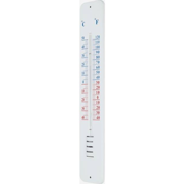 Homescapes Silver Metal Wall Thermometer for Garden - Grey