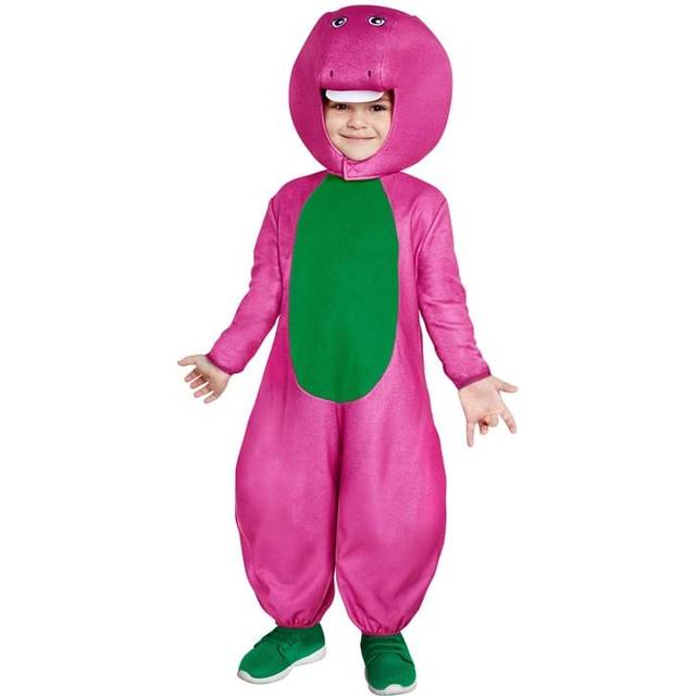 Toddler Barney the Dinosaur Costume | TV Show Costumes - Green&#47;Pink (3T/4T)