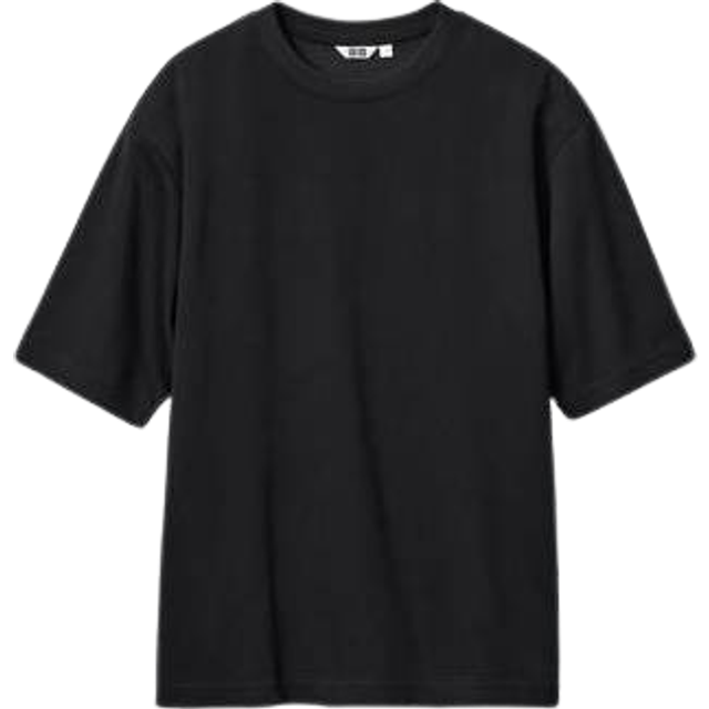 Uniqlo - AIRism - Cotton Oversized Crew Neck Half Sleeved T-Shirt - Black - 3XL
