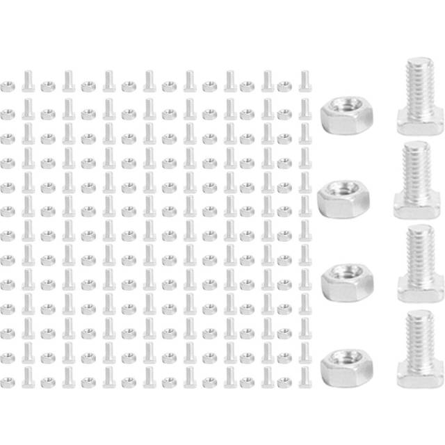 100 Packs Greenhouse Nuts and Bolts Square Head Bolts Nuts Greenhouse Repair Kit Parts Replacement Garden Supplies