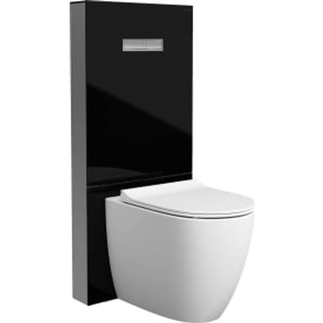 VitrA Vitrus Glass Surround Concealed Cistern for Back To Wall Toilet Pans - Black