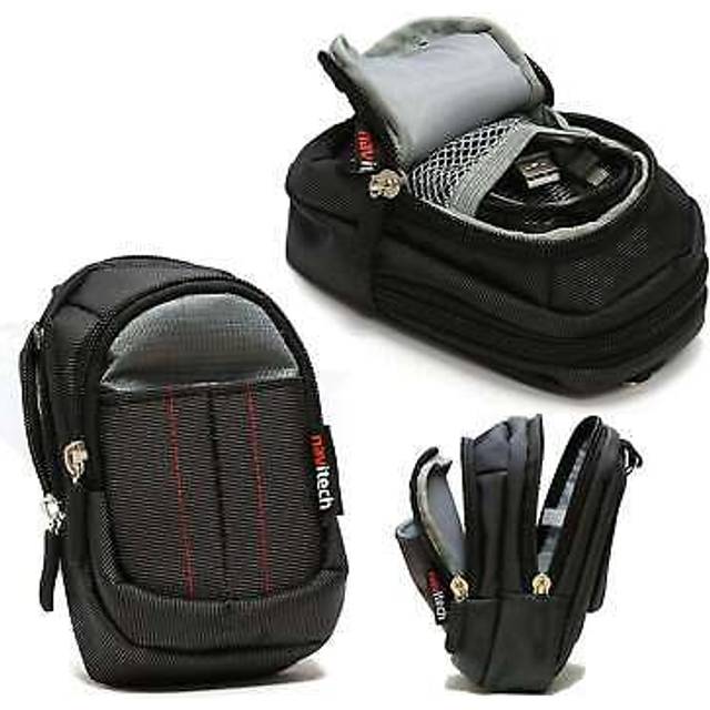 Navitech black compact camera bag for panasonic dmc-tz80 / sony dsc-hx90v