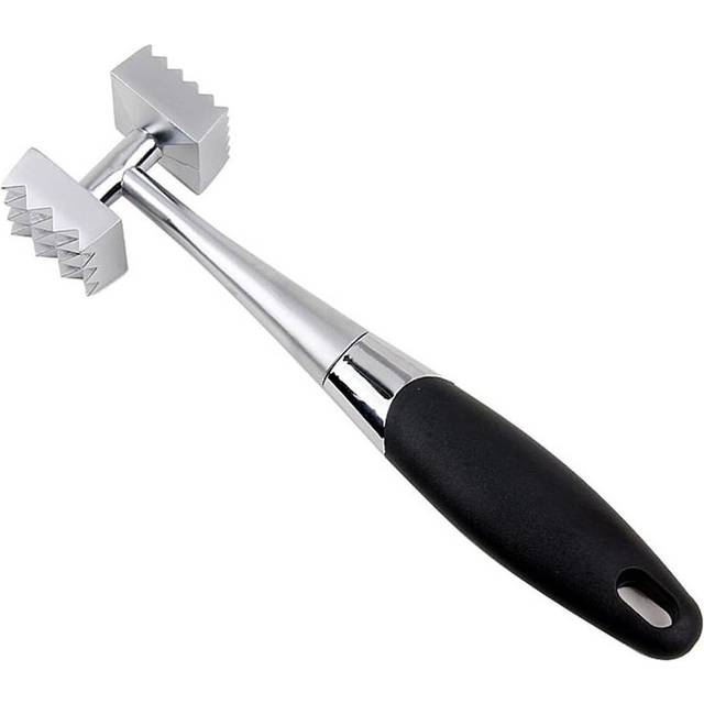 Stainless Steel Meat Tenderizer Mallet Tool Hammer with Non Slip Handle Rubber Grip