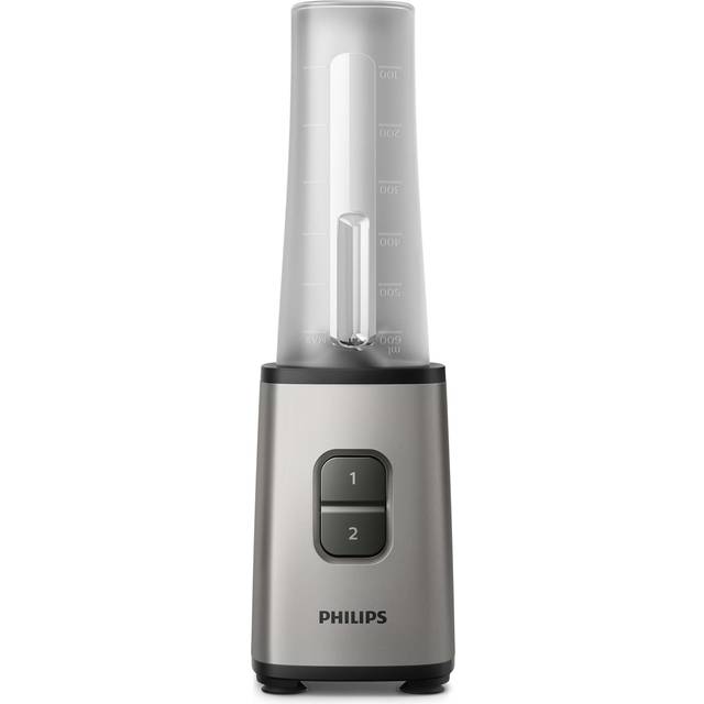 Philips mini-stativmixer 350 W, 28 000 rpm, 0,7 liters kapacitet, dryckesflaska, tål diskmaskin, silver (HR2600 / 80)