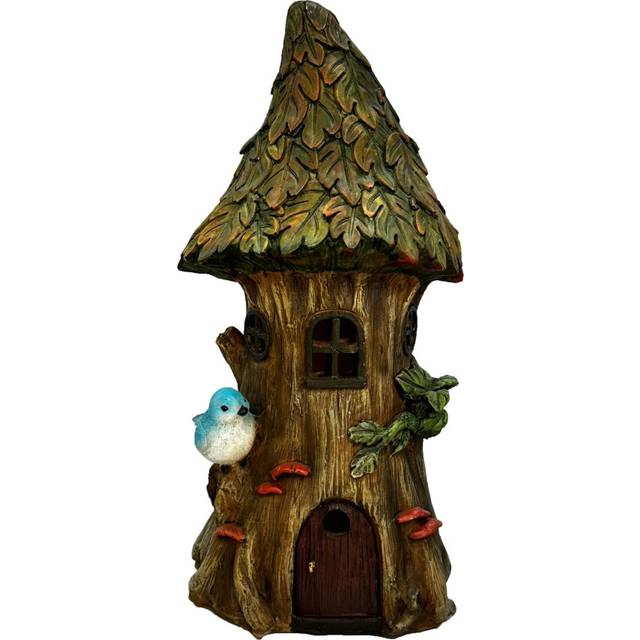 (Tree House Bird) Solar Tree House Lights - Outdoor Lawn Decorations with Statue