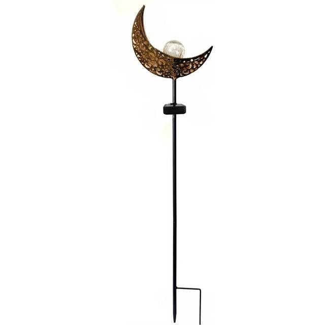 (1Pc) Garden Solar Lawn Lights, Crescent Moon Metal Filigree Garden Stake