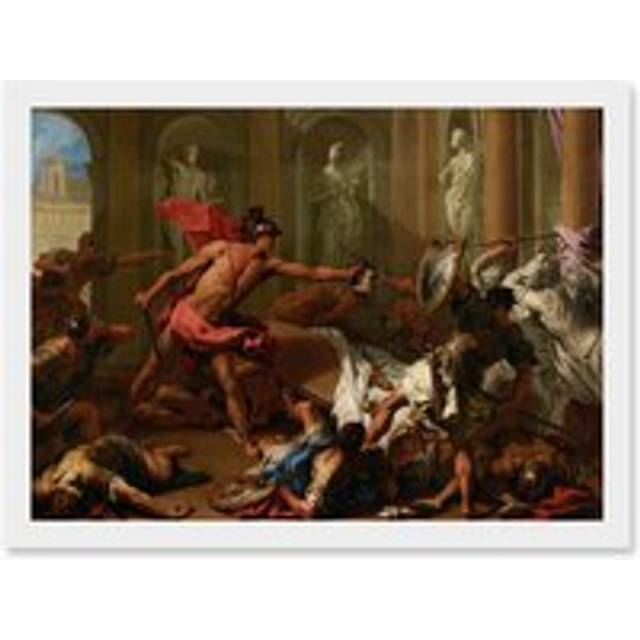 Ricci Perseus Phineus Head Medusa Gorgon Greek Myth Painting Artwork Framed Wall Art Print A4 - White - One Size