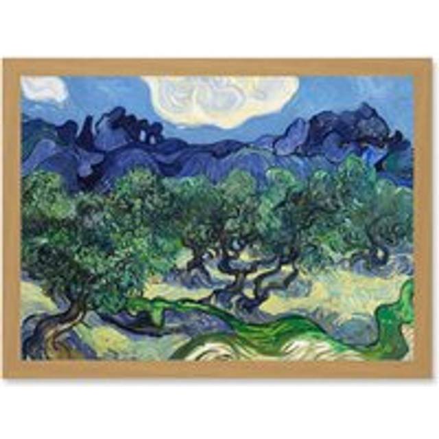 Vincent Van Gogh The Olive Trees Painting Artwork Framed Wall Art Print A4 - Tan - One Size