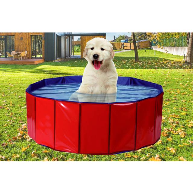 (Medium (80 x 20 cm)) Pet Pool Playpen PVC Water Foldable Puppy Size M/L