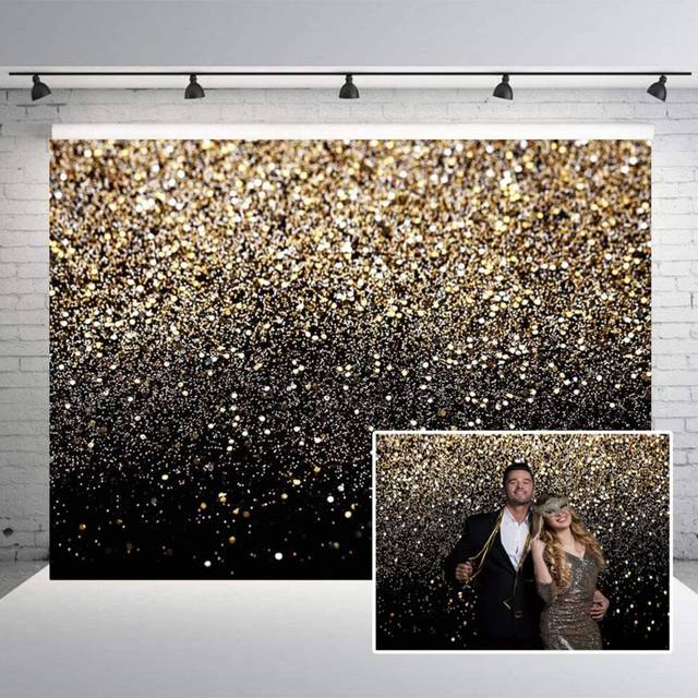 7x5ft Gold Glitter Paint Backdrop for Photography Astract Golden Bokeh Starry Sky Wedding Adult Baby Children Family New Year Party Decorations
