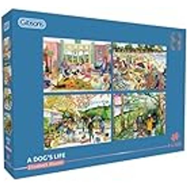 A Dog's Life 4 x 500 Piece Jigsaw Puzzle | Multi-Box Jigsaw Puzzle | Sustainable Puzzle for Adults | Premium 100% Recycled Board | Great Gift for Adu