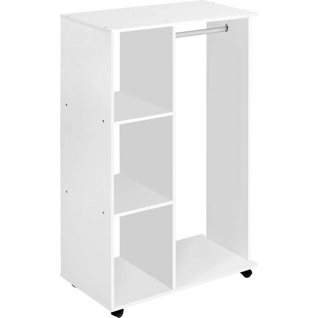 \Homcom Open Wardrobe with Hanging Rail and Storage Shelves, White