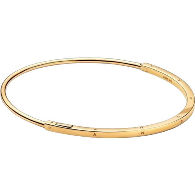 Pandora Signature I-D bangle - 14k gold - Sz. 16,00 cm - No color