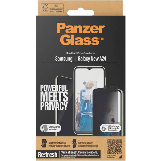 Samsung Galaxy A25 PanzerGlass Ultra-Wide Fit Privacy EasyAligner Skärmskydd - 9H