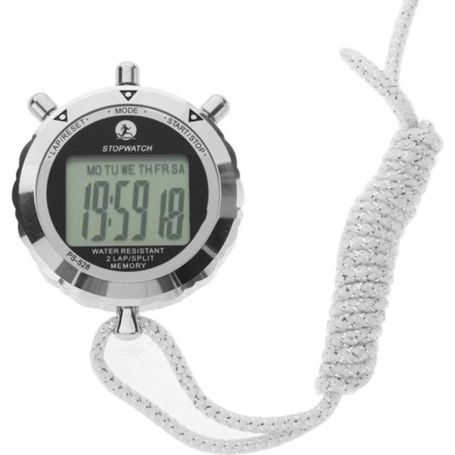 Metal Stopwatch Professional Chronograph Handheld Digital LCD Sports Counter Timer with Strap