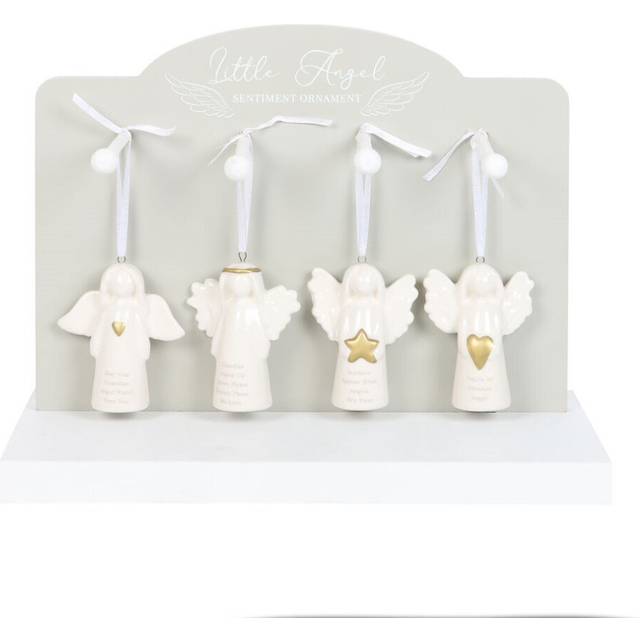 Set of 24 Angel Sentiment Ornaments on Display