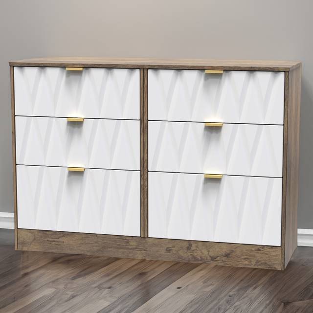 Swift Oxford Ready Assembled 3 Drawer Bedside Cabinet - Oak