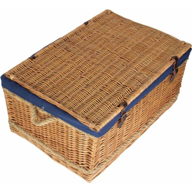 72cm Rope Handled Trunk Picnic Basket - Navy Lining