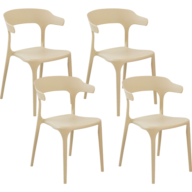 Beliani Set of 4 Garden Chairs GUBBIO Sand Beige