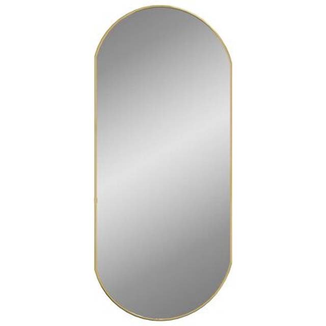 vidaXL Väggspegel guld 90x40 cm oval