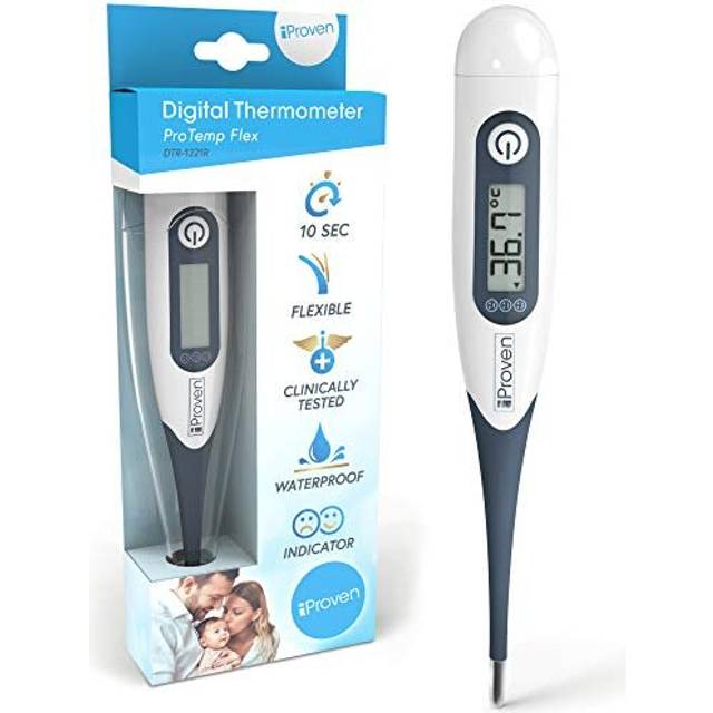 iProven Oral Thermometer, Measures in 10 Seconds with Flexible tip and Fever Alarm, Digital Medical Thermometer for Adults, Kids and Toddlers -