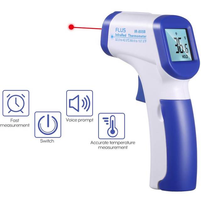 Öron Panntermometer Mini Digital Infraröd Baby Temperaturmätare Instrument för barn Barn blå