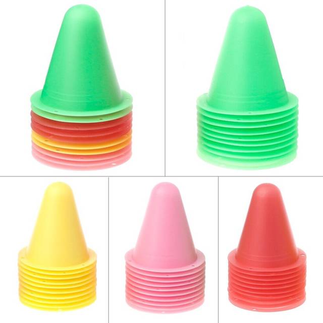 10 Pcs Skate Marker Cones Roller Football Soccer Training Equipment Marking Cup Football Exercise Supplies