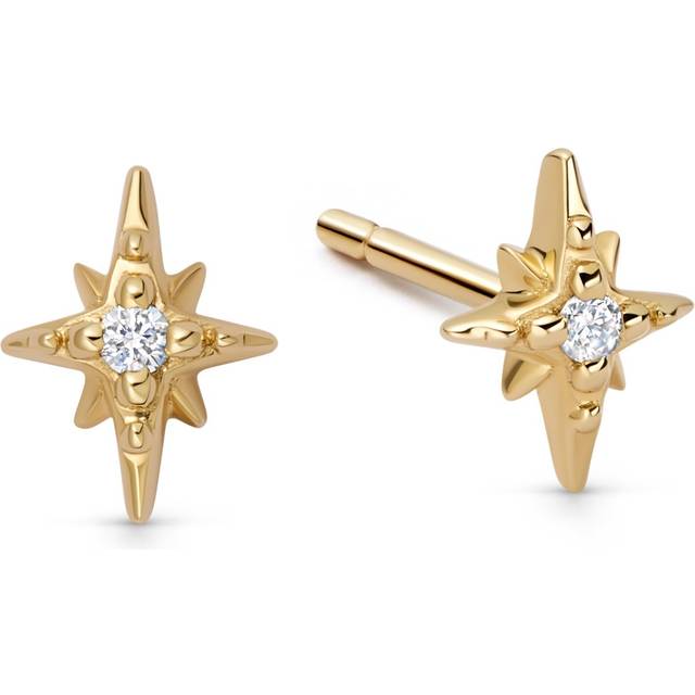 Astley Clarke Womens Solid Yellow Gold Biography North Star Diamond 14ct Yellow-gold Stud Earrings 1 Size - SOLID YELLOW GOLD