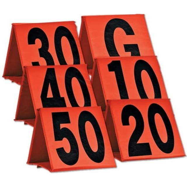 "CHAMPRO Non-Weighted Football Yard Markers - 13"""" x 13""""  Colors May Vary"