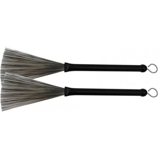 2PCS Retractable Jazz Drum Metal Brushes Drum Sticks Percussion Drumsticks Musical Accessories black