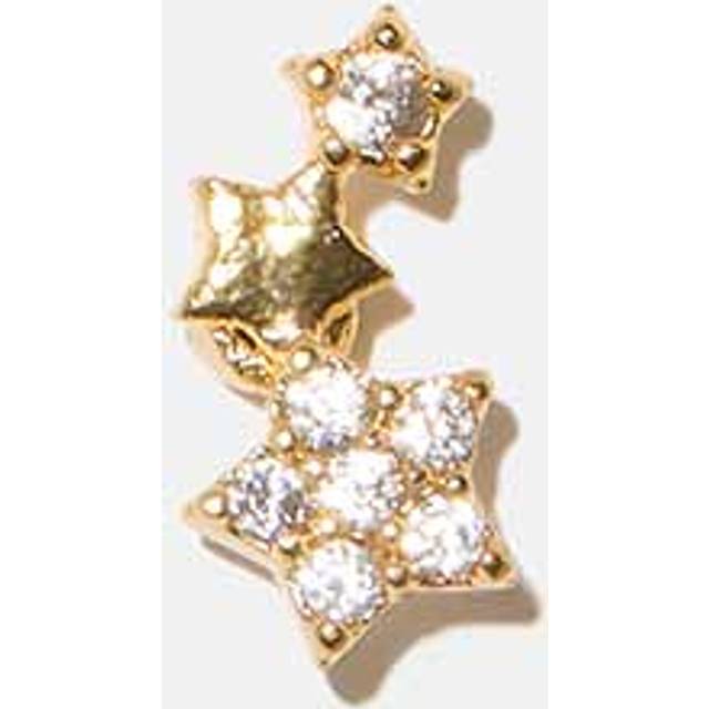 Guldfärgad Ear Piercing - stud med måne &amp; stjärna