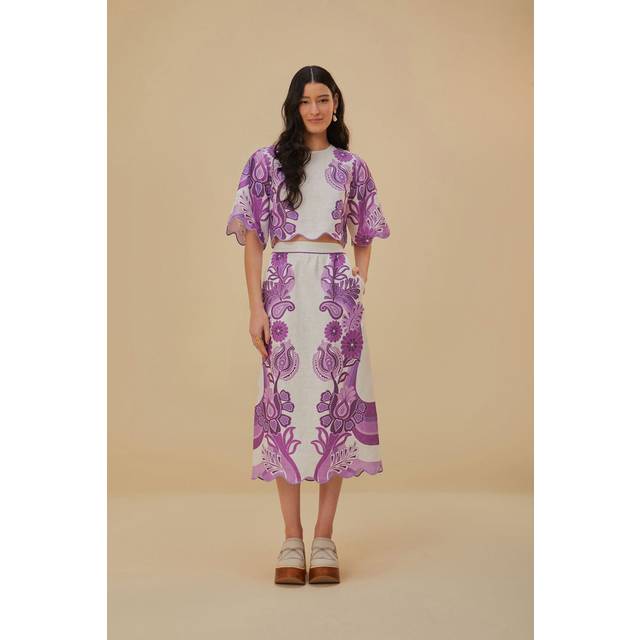 Color Festival Cream Euroflax™ Midi Skirt, COLOR FESTIVAL CREAM / M