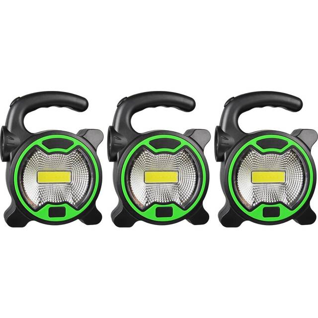 3X Portable Work Lamp LED Lantern Waterproof Emergency Spotlight Rechargeable Floodlight for Outdoor Hiking,Green