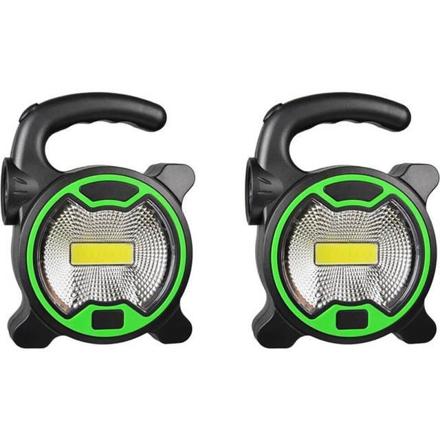 2X Portable Work Lamp LED Lantern Waterproof Emergency Spotlight Rechargeable Floodlight for Outdoor Hiking,Green