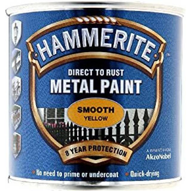 Hammerite direkt till rost metallfärg - slät gul finish 250 ml