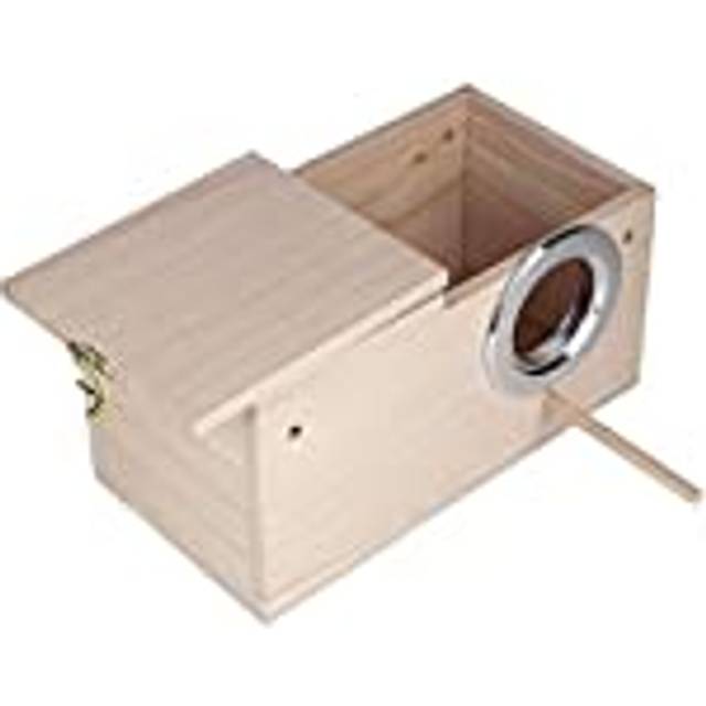 Bird House, Natural Wooden Aviary Breeding Box Mating House Small Birds Nest for Parakeet Finch Lovebirds Cockatiel Budgie Conure(left opening)