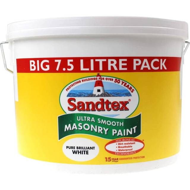 Sandtex 7.5L Smooth Masonry Paint Pure Brilliant White