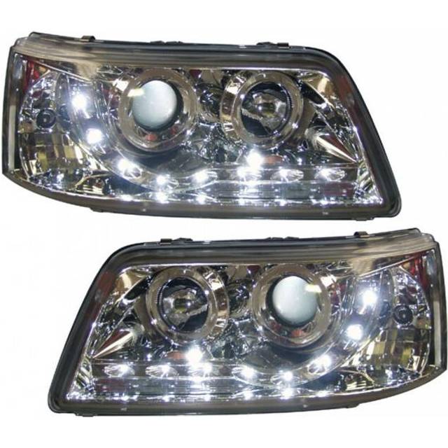 Chrome DRL LED Projector Headlights For VW Caravelle Transporter T5 03-09