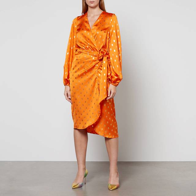 Never Fully Dressed Patterned Midi Vienna Dress - S - Orange