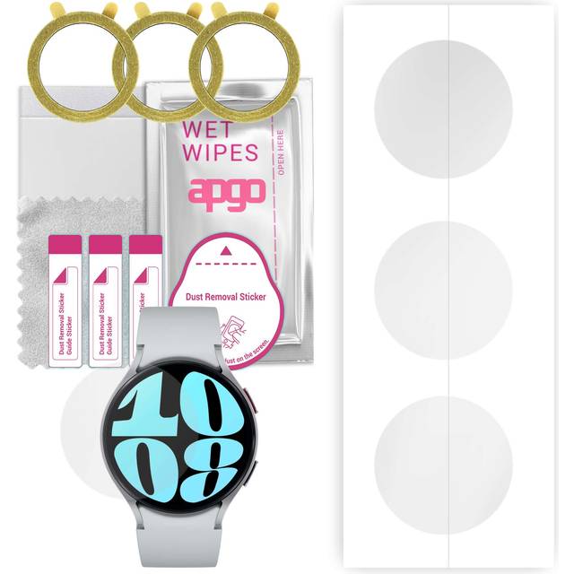 3x apgo Hydrogel Screen Protector for Samsung Galaxy Watch 6 44mm, Hydrogel Film, with positioning layer easy installation