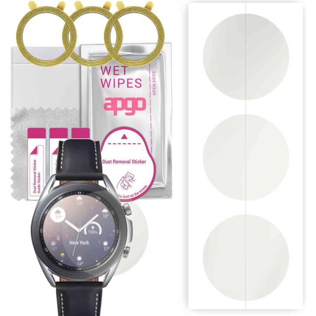 3x apgo MATTE Hydrogel Screen Protector for Samsung Galaxy Watch 3 41MM, Hydrogel Film, with positioning layer easy installation